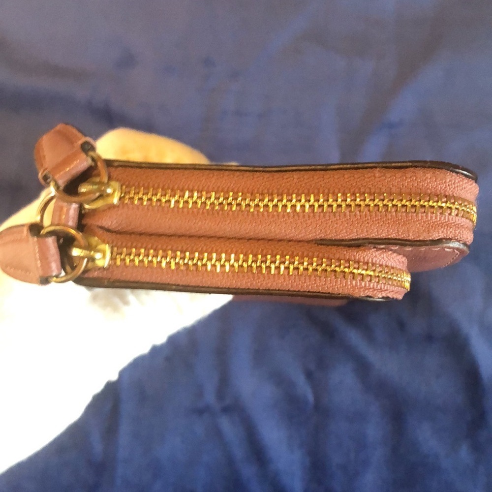 Coach Double Zip Around Wallet Wristlet, Mauve - Picture 7 of 14